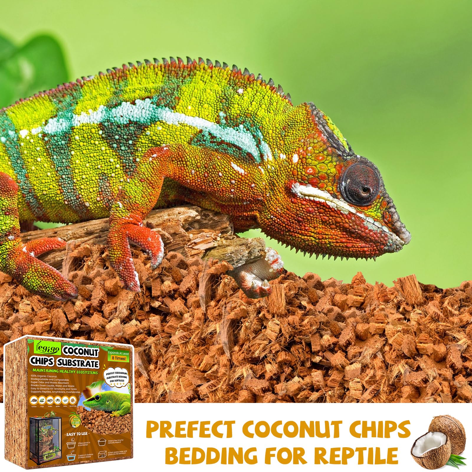 Legigo coconut chip substrate versatile use as mulch or hydroponic medium.