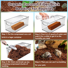 Coconut fiber substrate in a terrarium for reptiles and amphibians