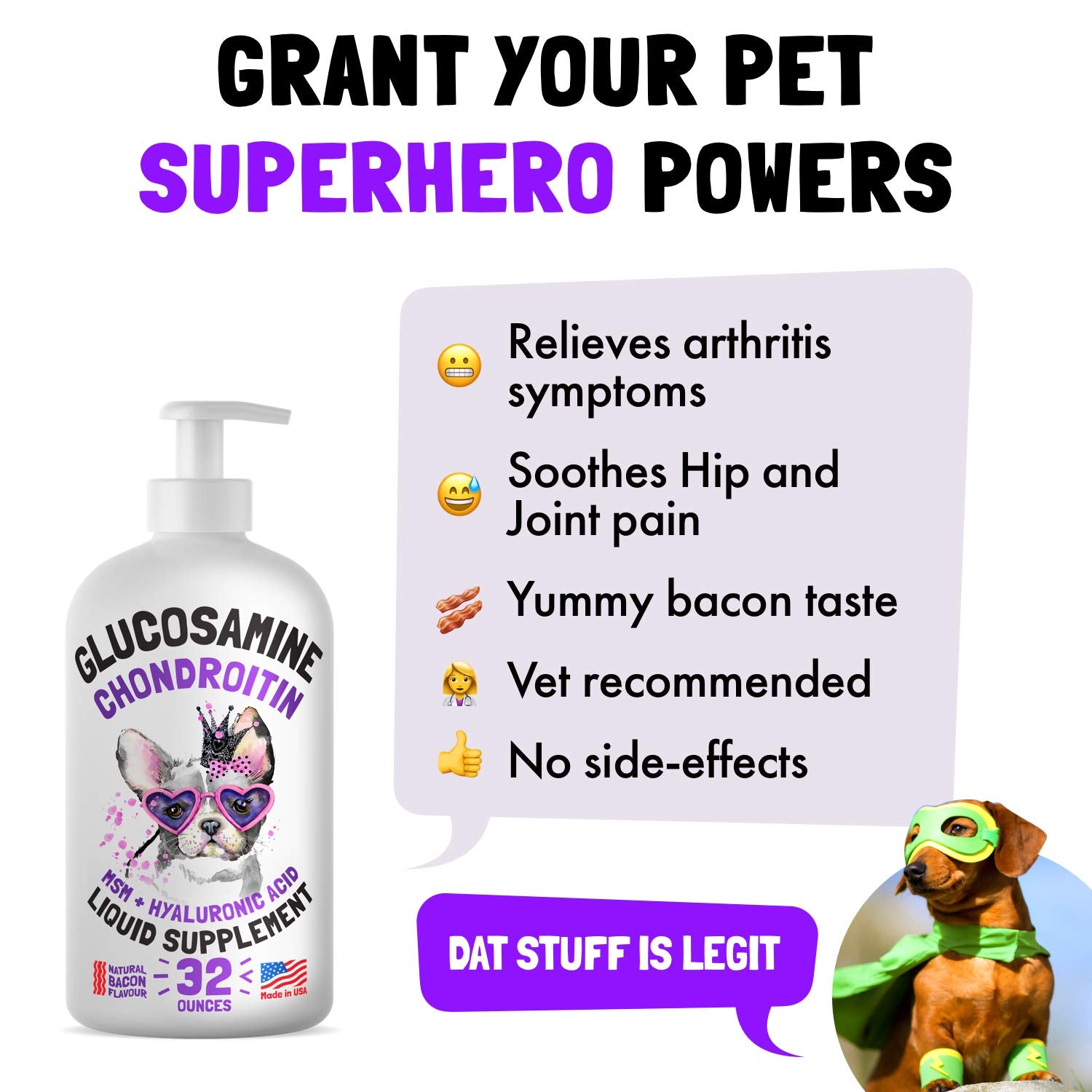 LEGITPET formula with chondroitin MSM and hyaluronic acid for mobility support