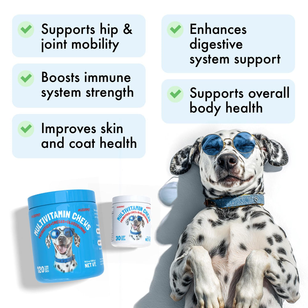 LEGITPET dog vitamins probiotics and digestive enzymes support healthy gut balance