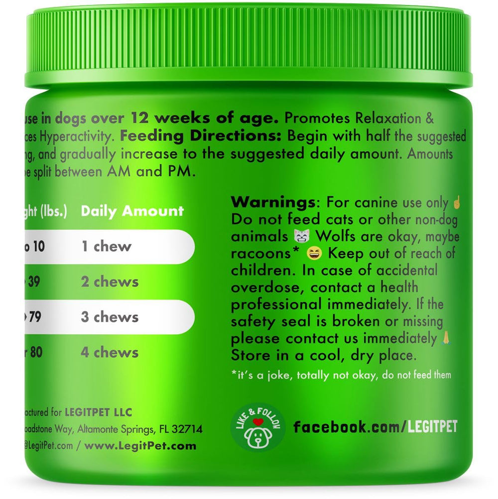 LEGITPET product made in USA highlighting separation anxiety support use