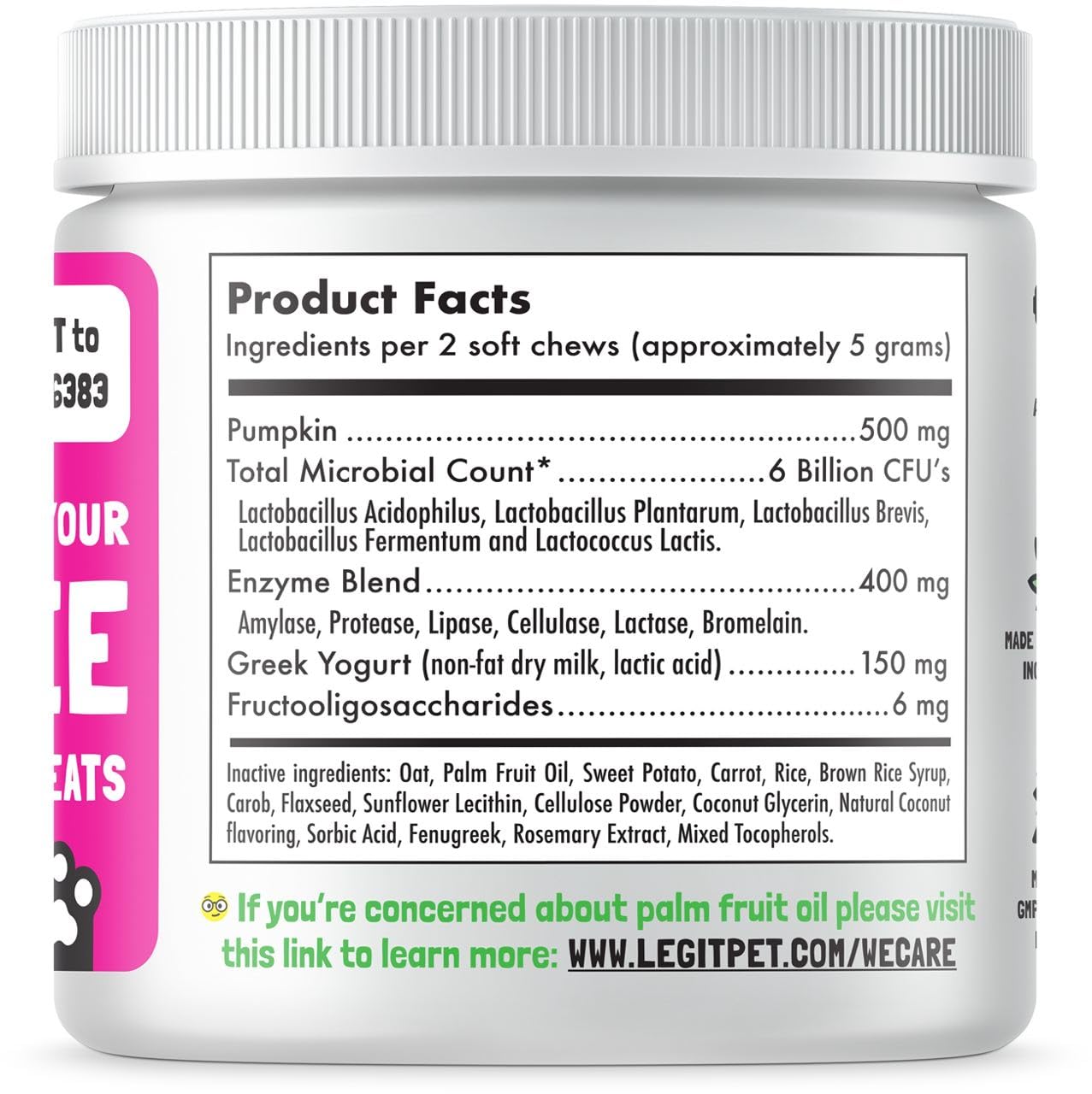 LEGITPET probiotics dog chews closeup tasty digestive support in every bite
