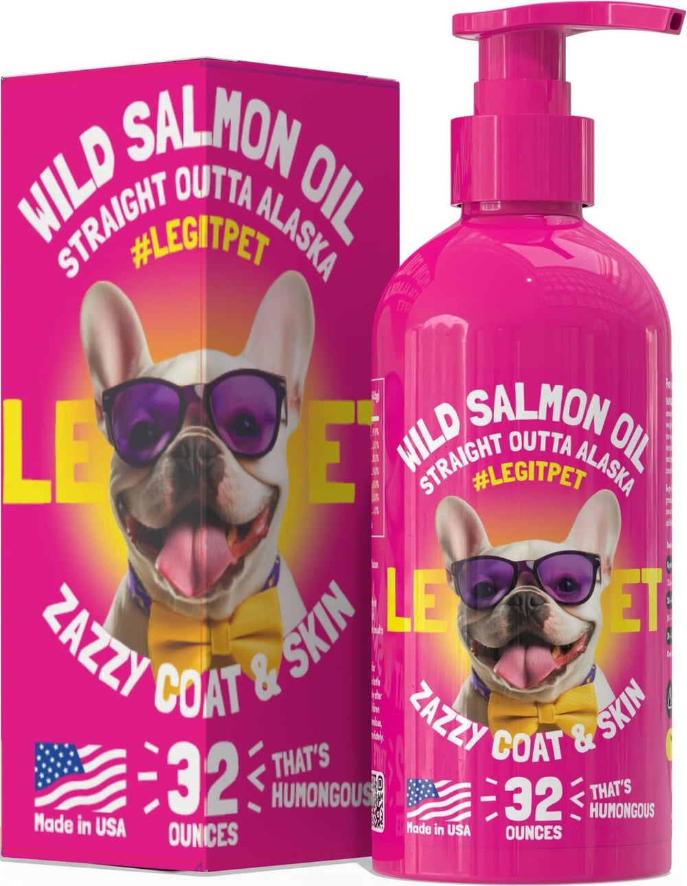 LEGITPET Salmon Oil bottle pour enables easy daily dosing for healthier skin and coat