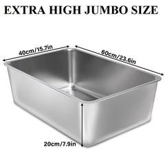 LEGOURNS stainless-steel litter box indoors setup demonstrates sturdy, easy-clean design for busy homes