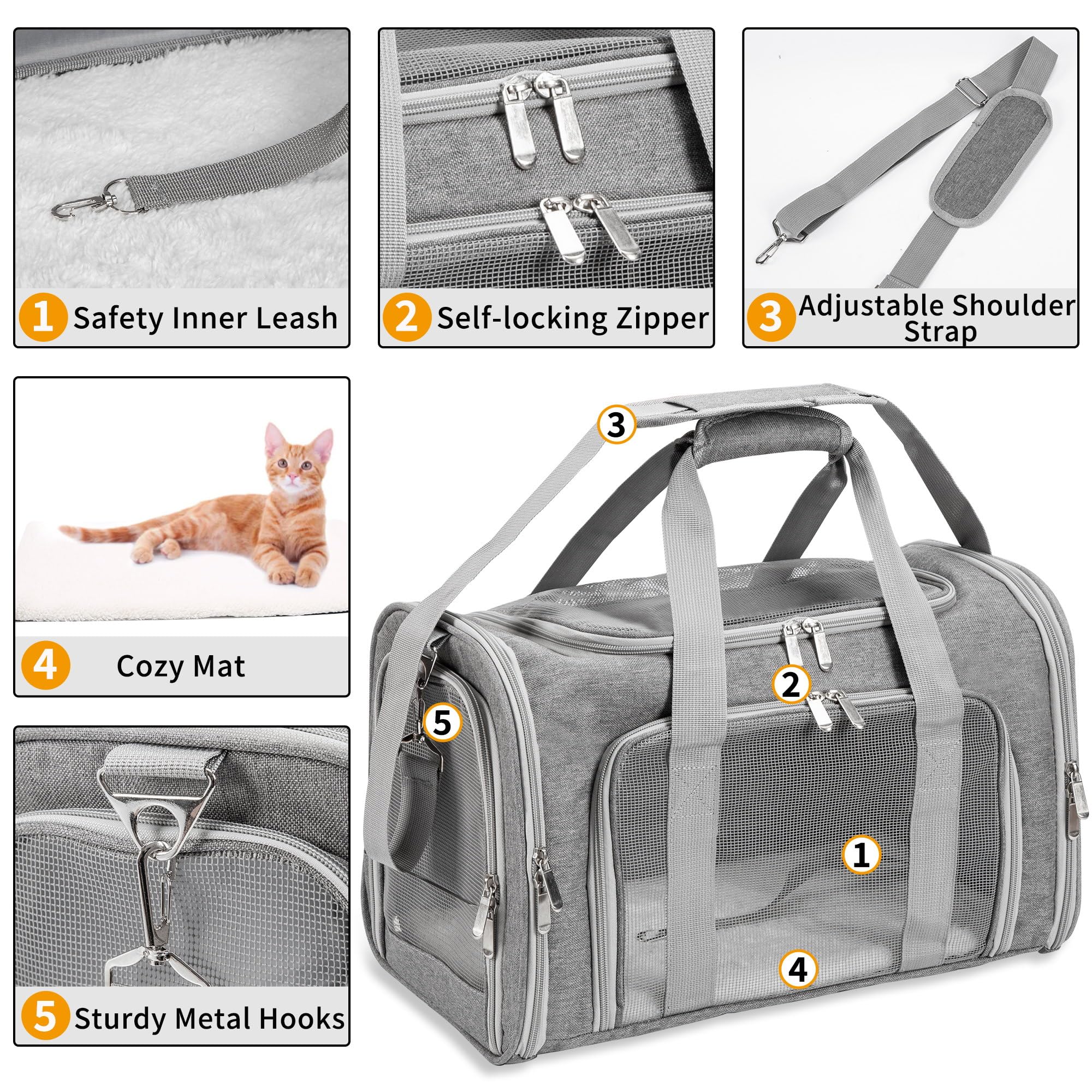 LEHNI interior removable mat—washable comfort pad keeps pets clean between trips.