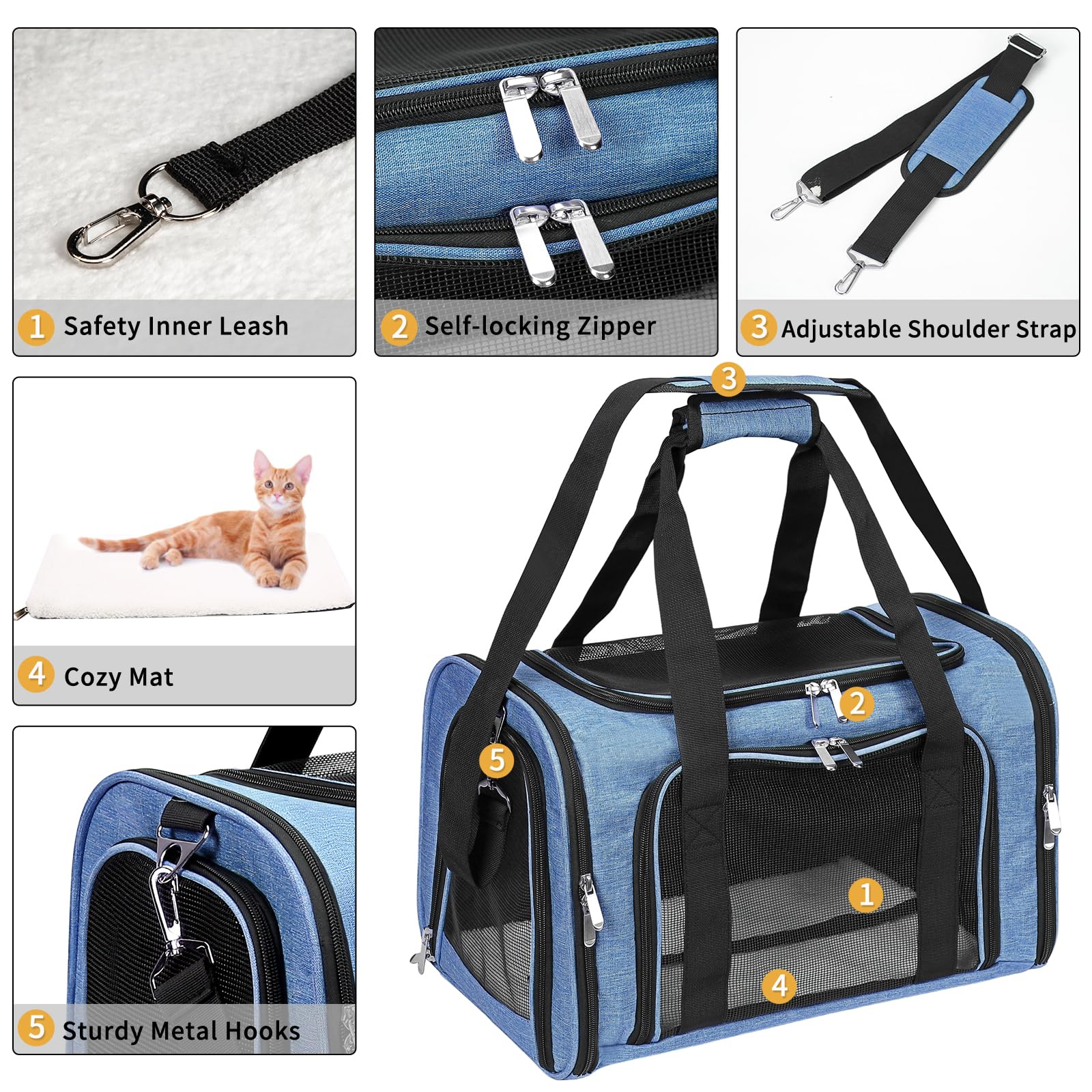 LEHNI adjustable shoulder strap enables hands-free carrying during trips.