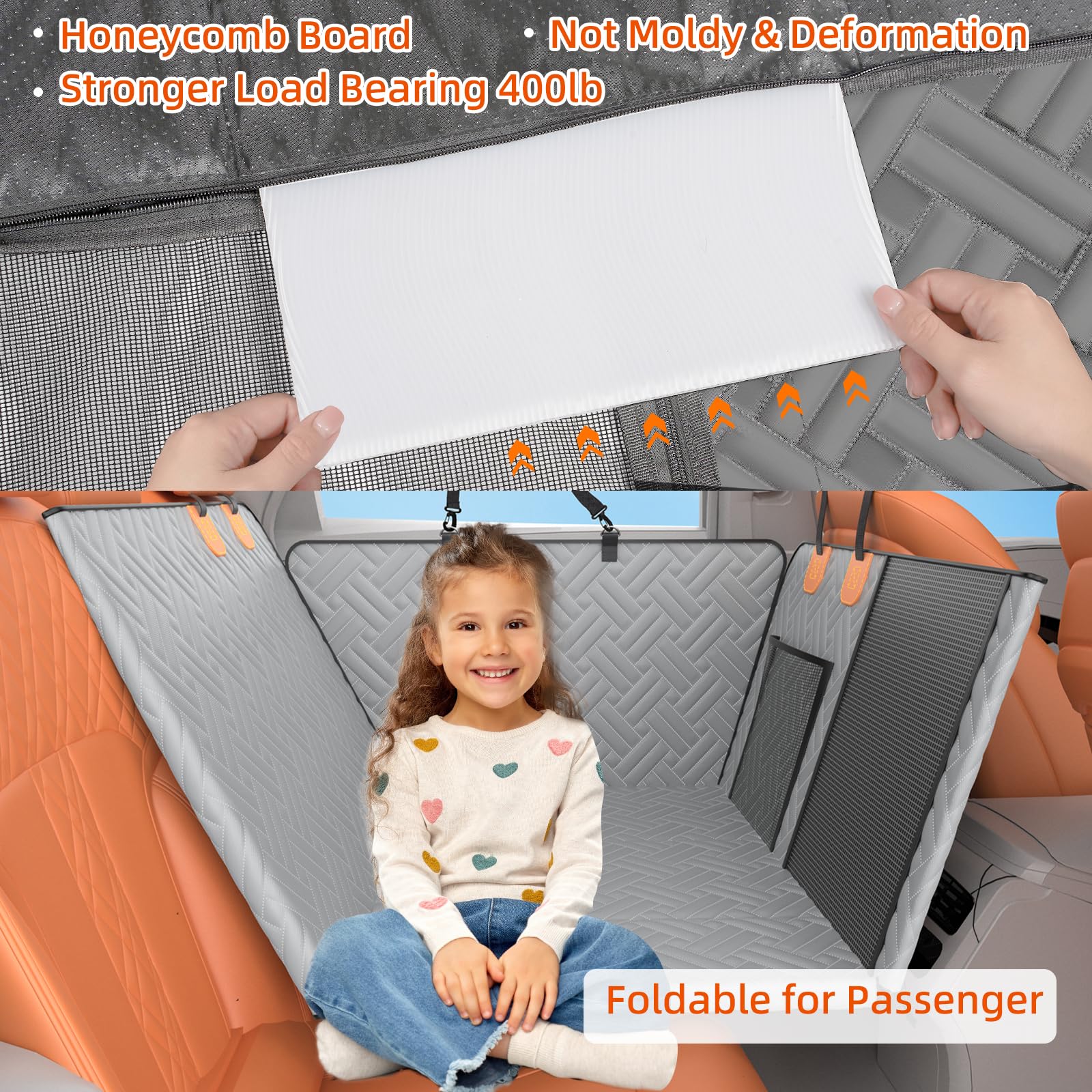LEHNI backseat extender 62x52 fit fits most cars and SUVs securely.
