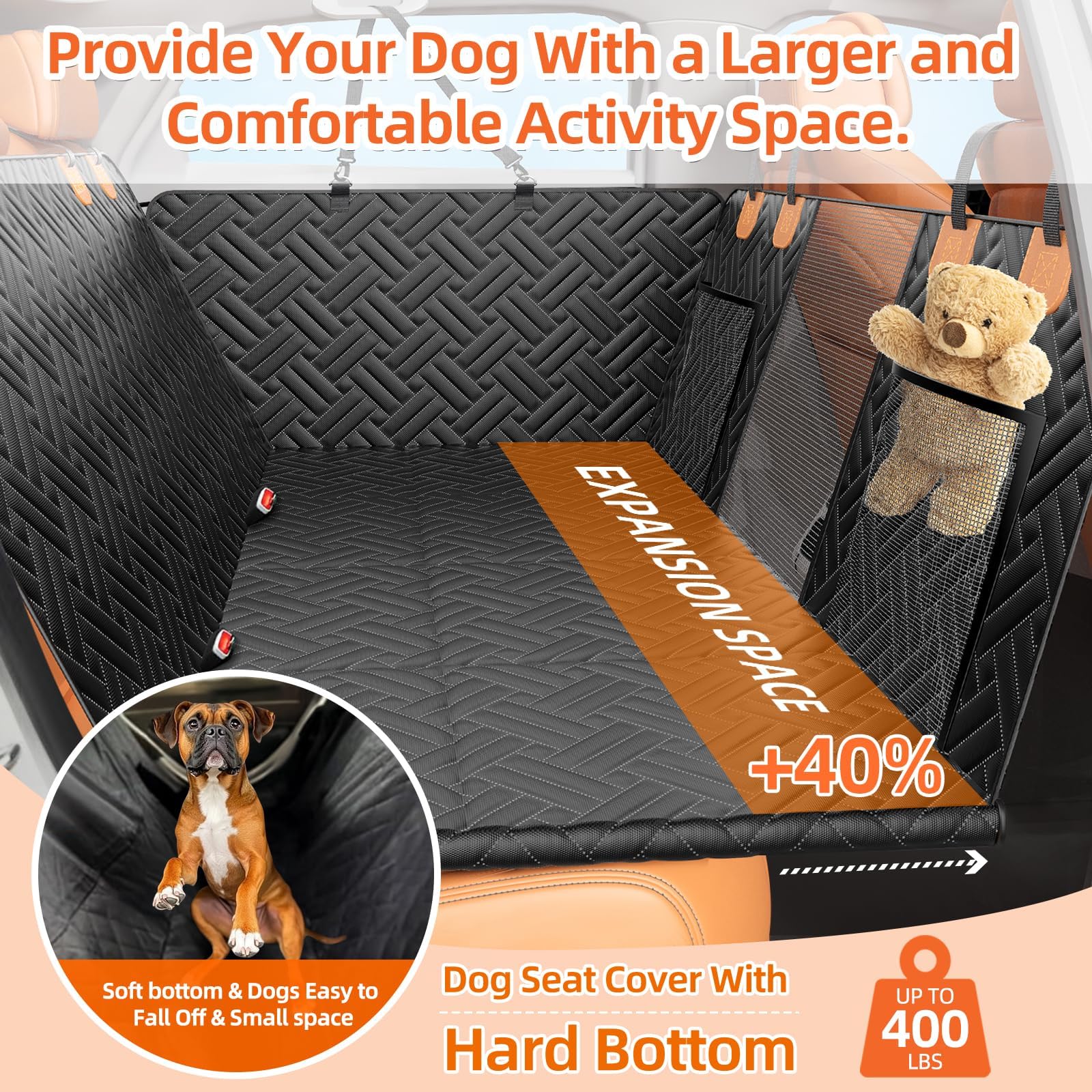 LEHNI backseat extender mesh window highlighting airflow and reduced anxiety