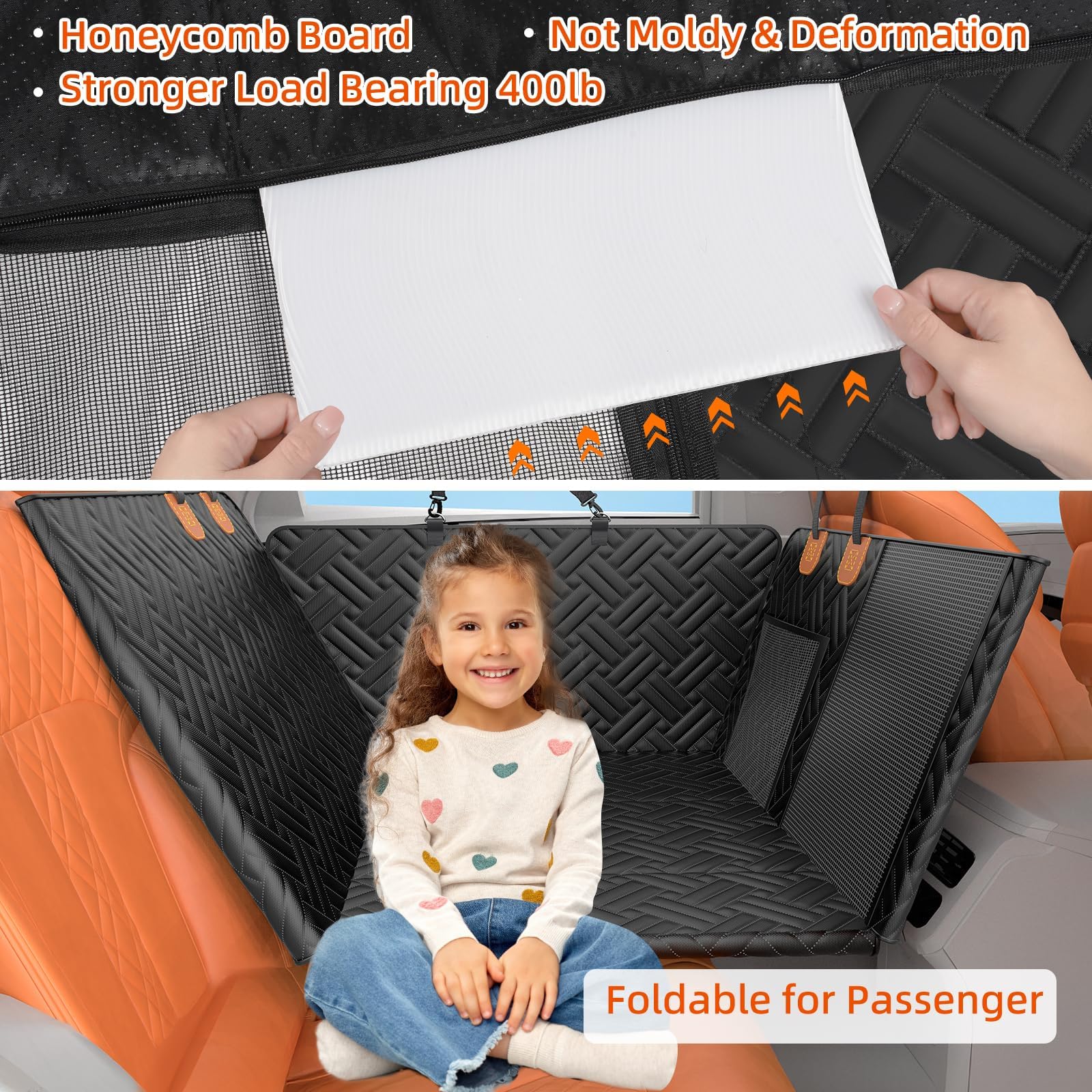 LEHNI backseat extender removable bottom plate for easy cleaning