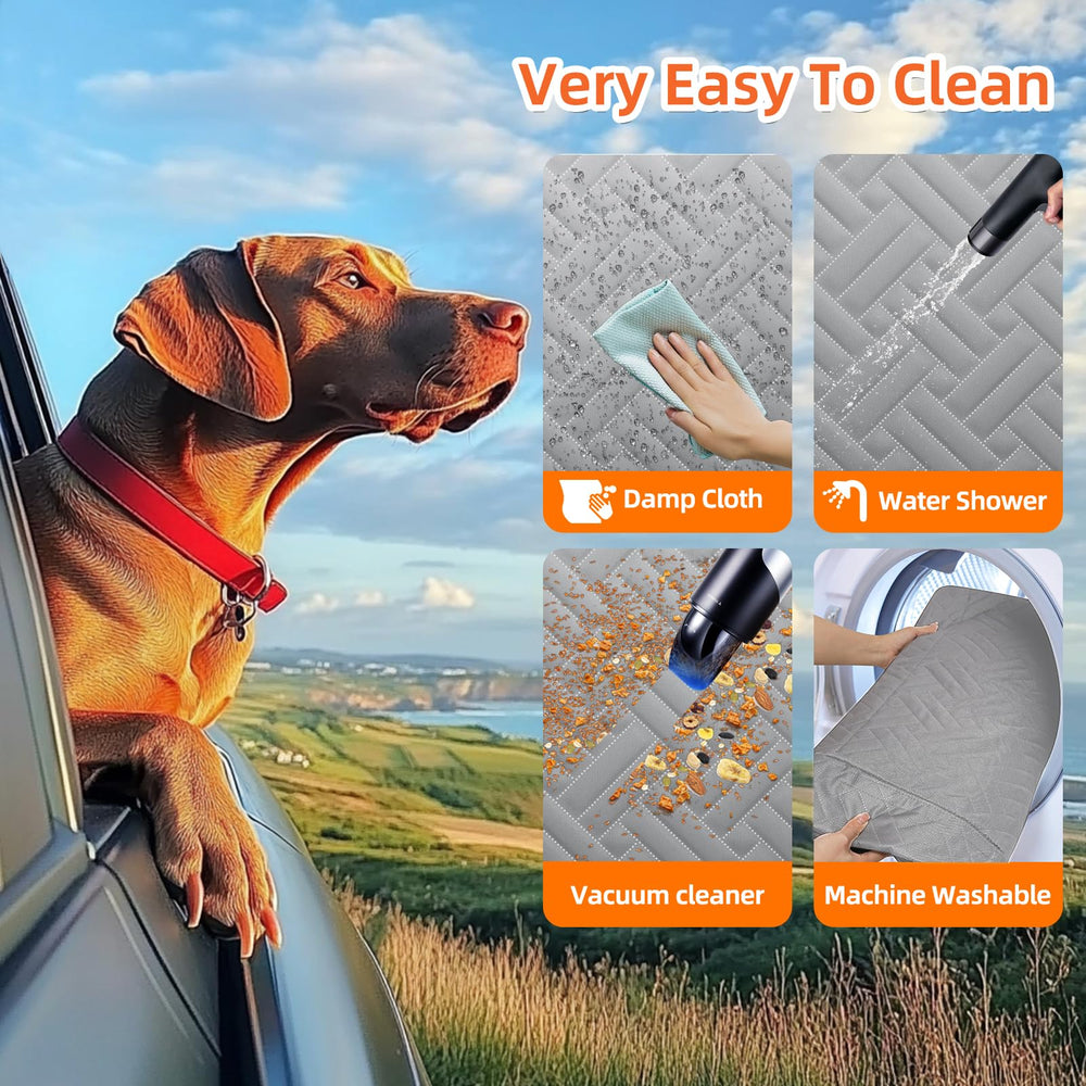 LEHNI backseat extender removable bottom plate allows easy cleaning after travel.