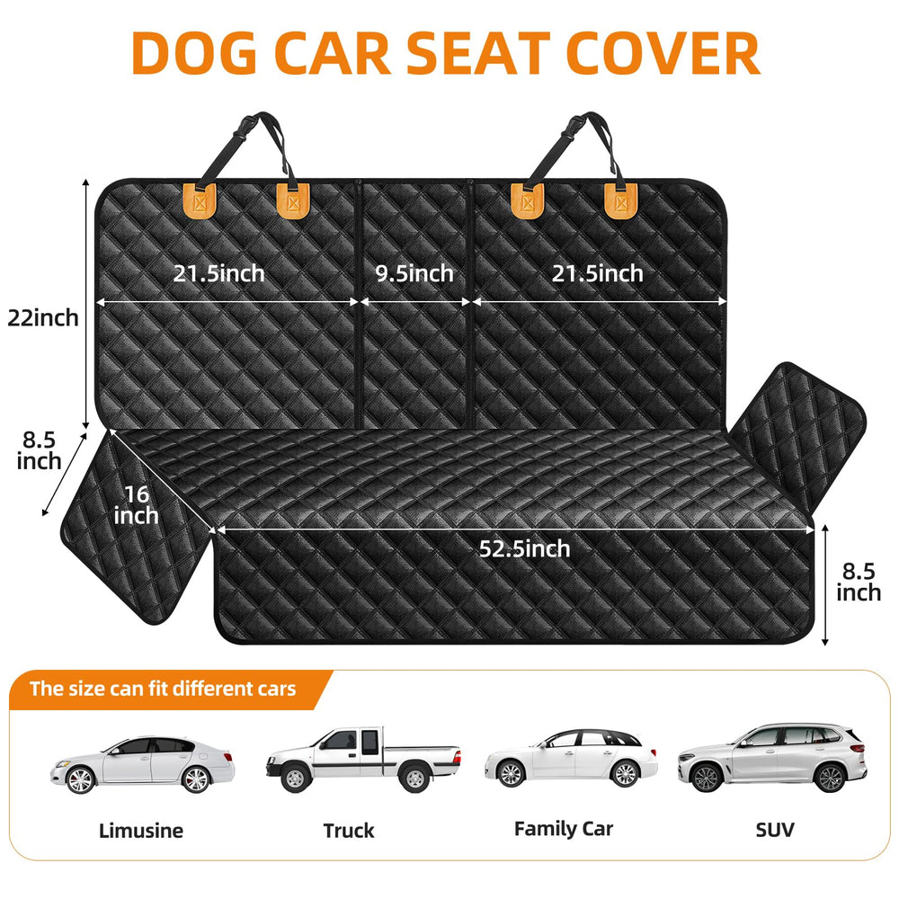 LEHNI dog car seat cover non-slip bottom keeps dogs stable on bumpy drives