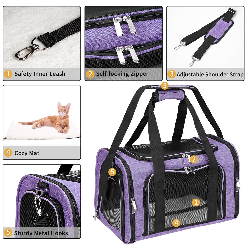 LEHNI soft-sided carrier four-sides mesh windows provide visibility and airflow
