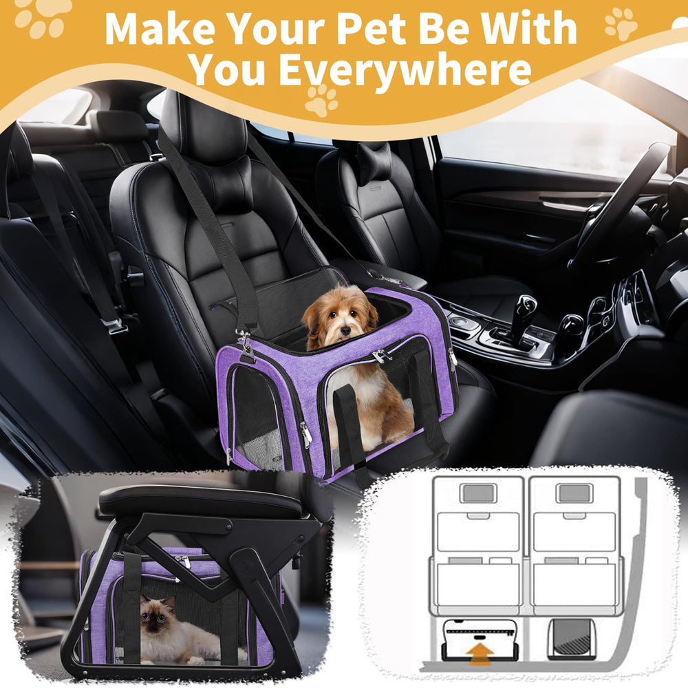 LEHNI soft-sided carrier front pocket keeps toys and treats handy