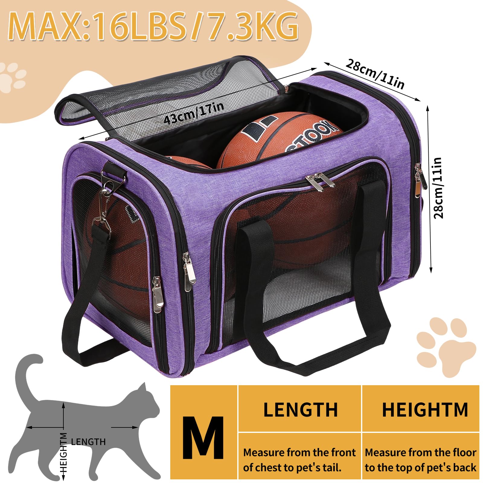 LEHNI soft-sided carrier inside reveals removable washable mat for easy cleaning
