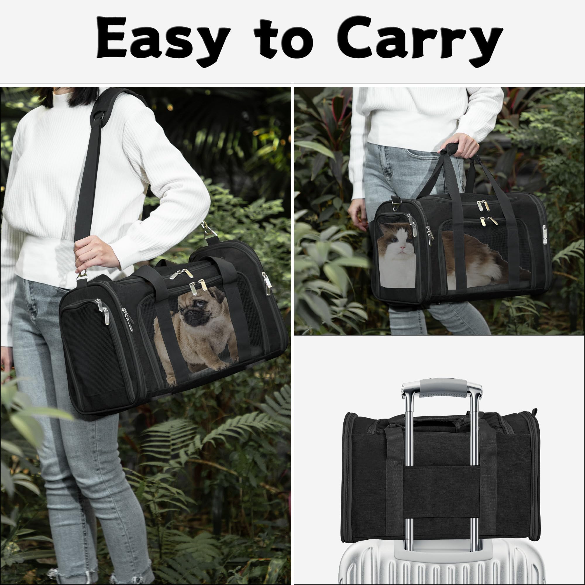 LEHNI soft-sided carrier adjustable shoulder strap for hands-free transport.