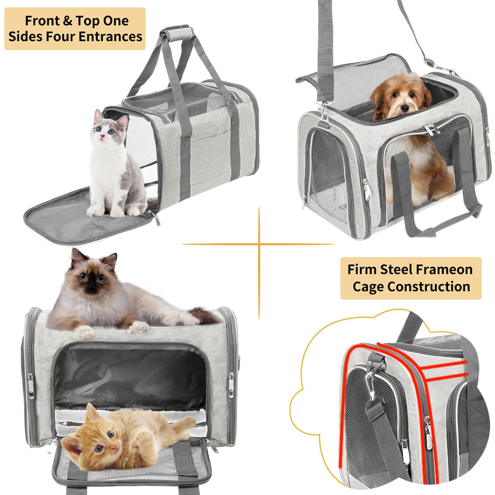 LEHNI soft-sided pet carrier beige adjustable shoulder strap for hands-free carry