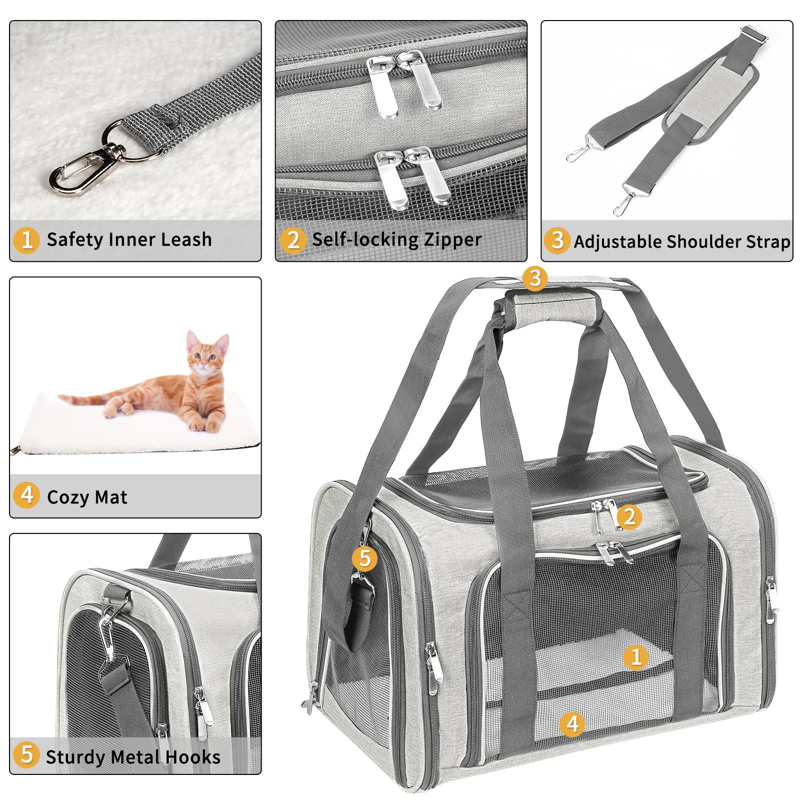 LEHNI soft-sided pet carrier beige under-seat airline compatibility for flights