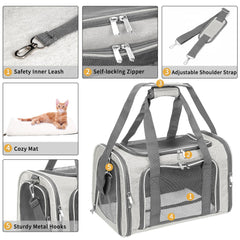 LEHNI soft-sided pet carrier beige under-seat airline compatibility for flights