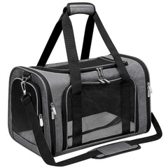 LEHNI soft-sided pet carrier front view offers quick access for interactions.