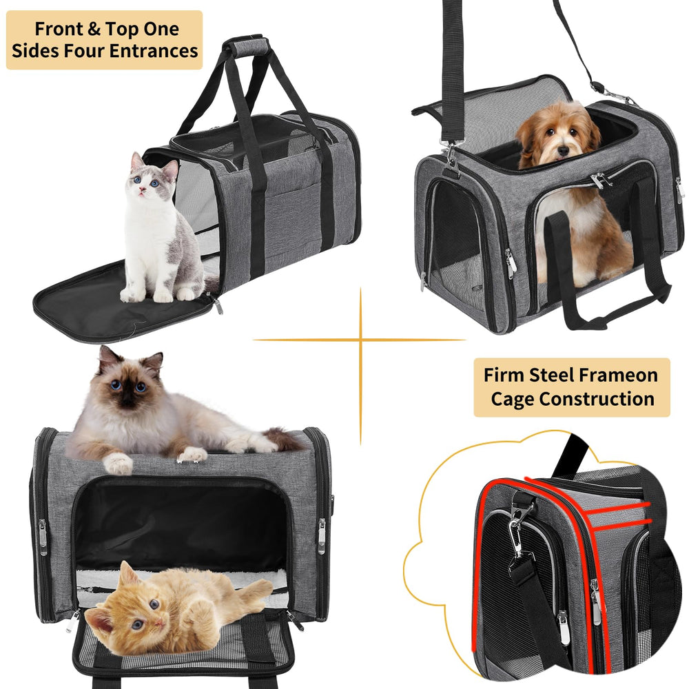 LEHNI soft-sided pet carrier removable mat ready for easy cleaning and comfort.