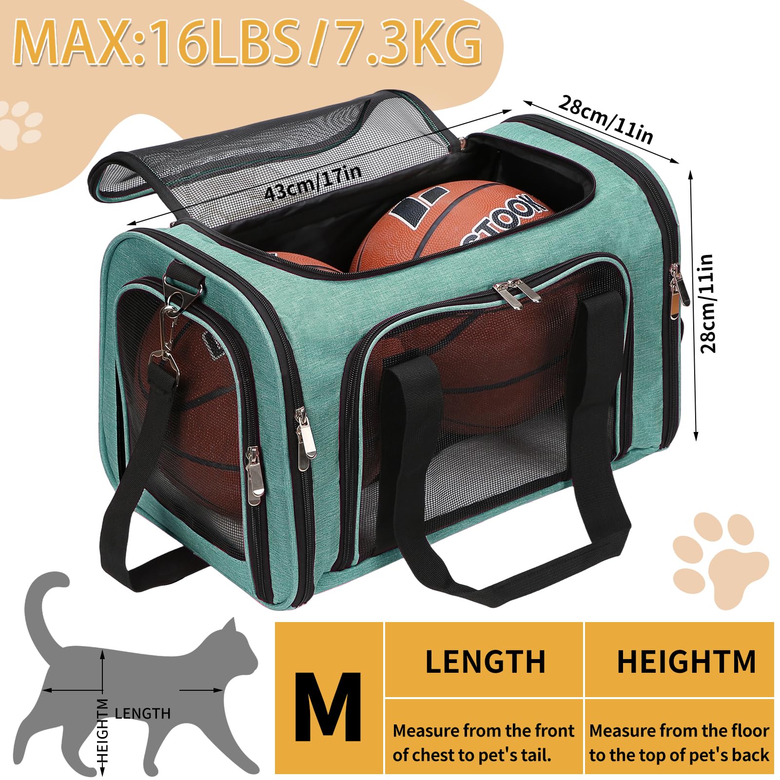 LEHNI removable mat inside carrier for quick cleaning between trips