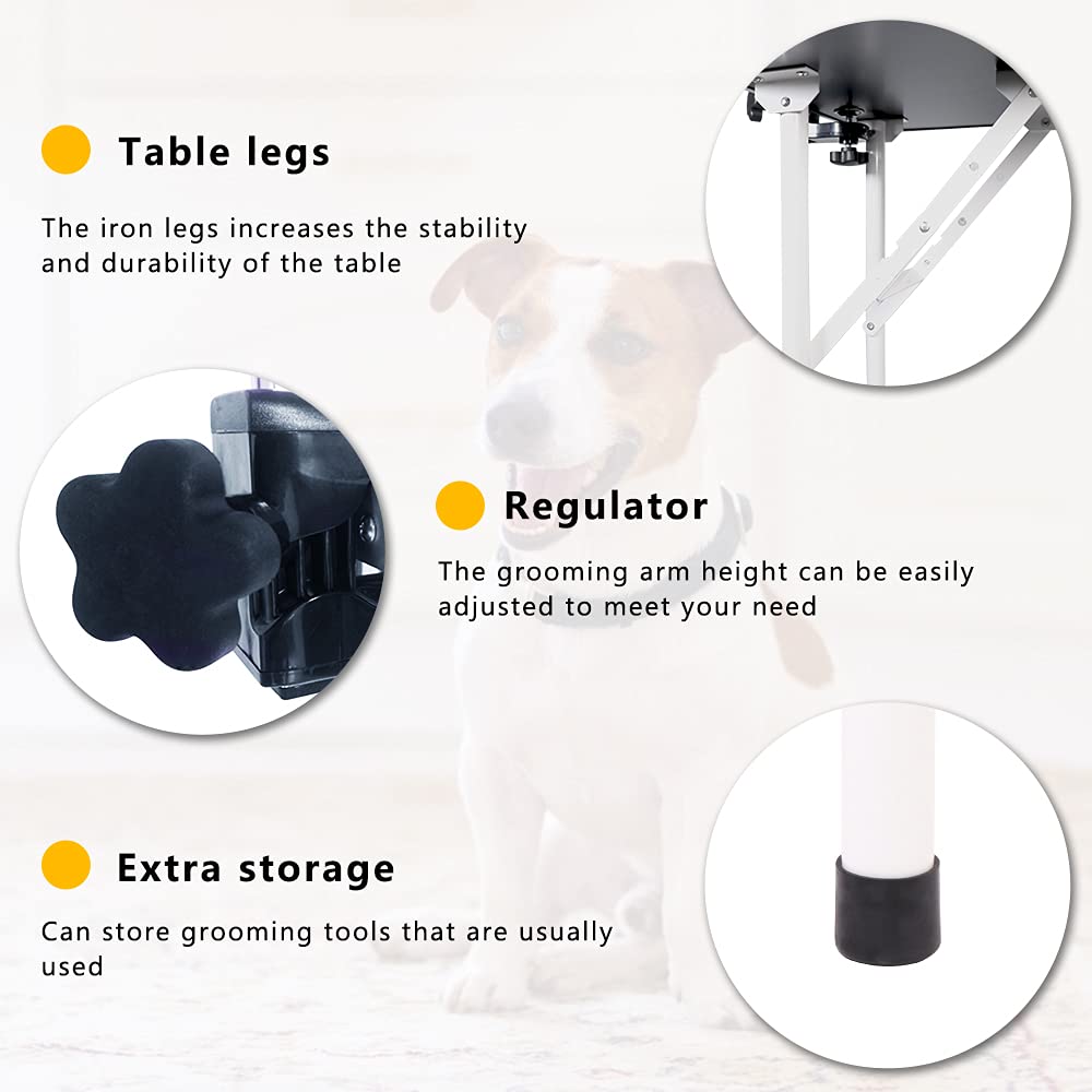 LEIBOU heavy-duty iron frame ensures stability during grooming sessions.