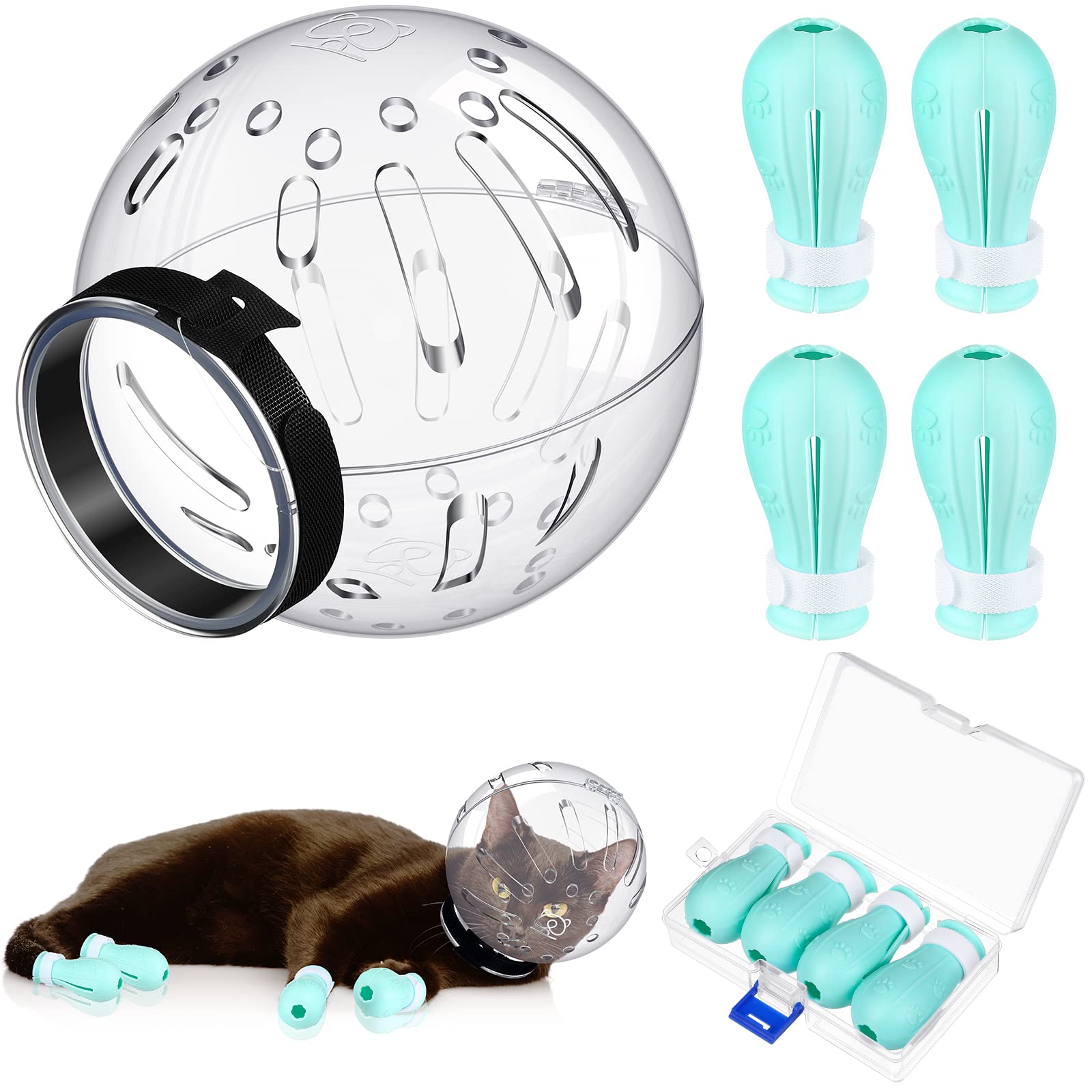 LEIFIDE cat muzzle with grooming hood for calm grooming sessions