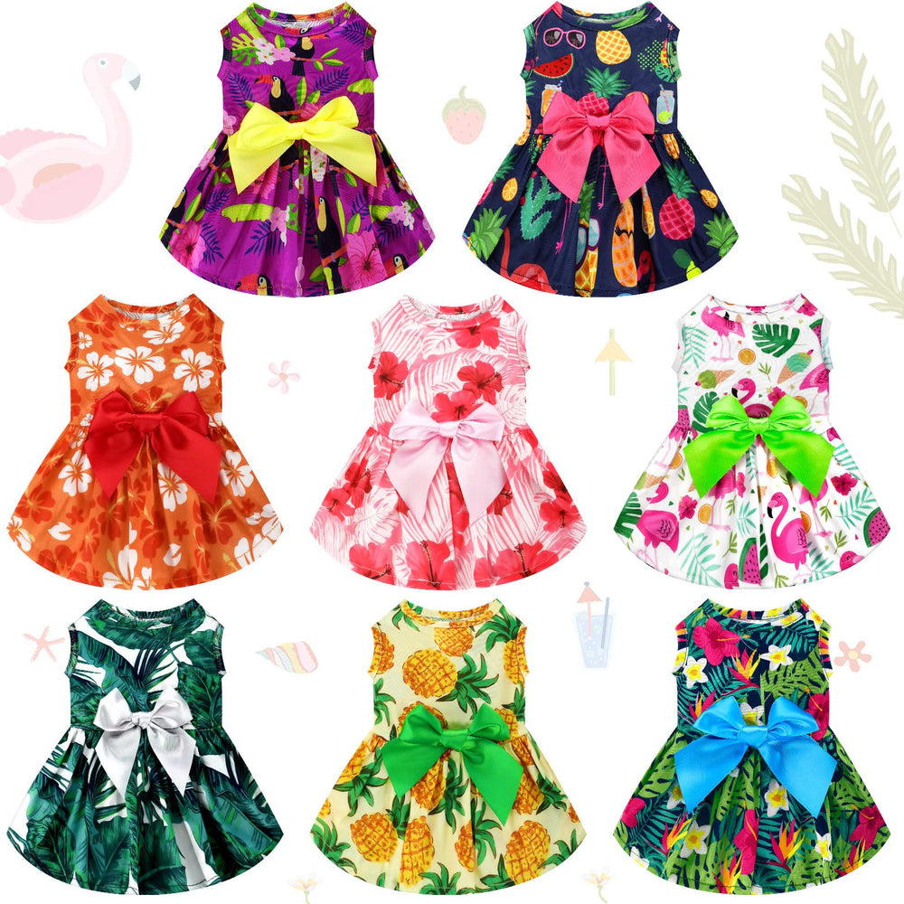 LEIFIDE Hawaii dog dress Flamingo pattern for tropical party style and photo moments