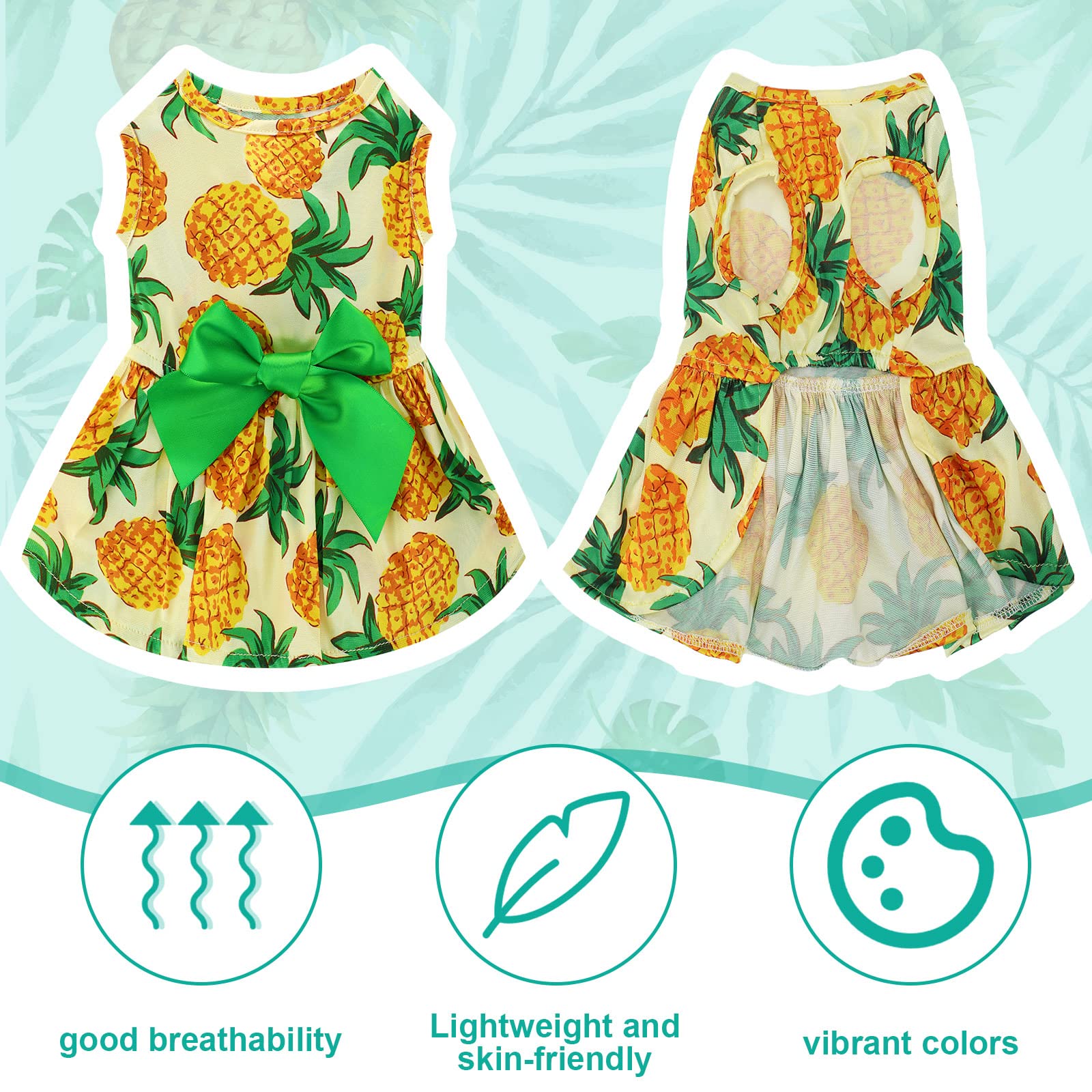 LEIFIDE Hawaii dog dress Floral fruit pattern for festive everyday wear