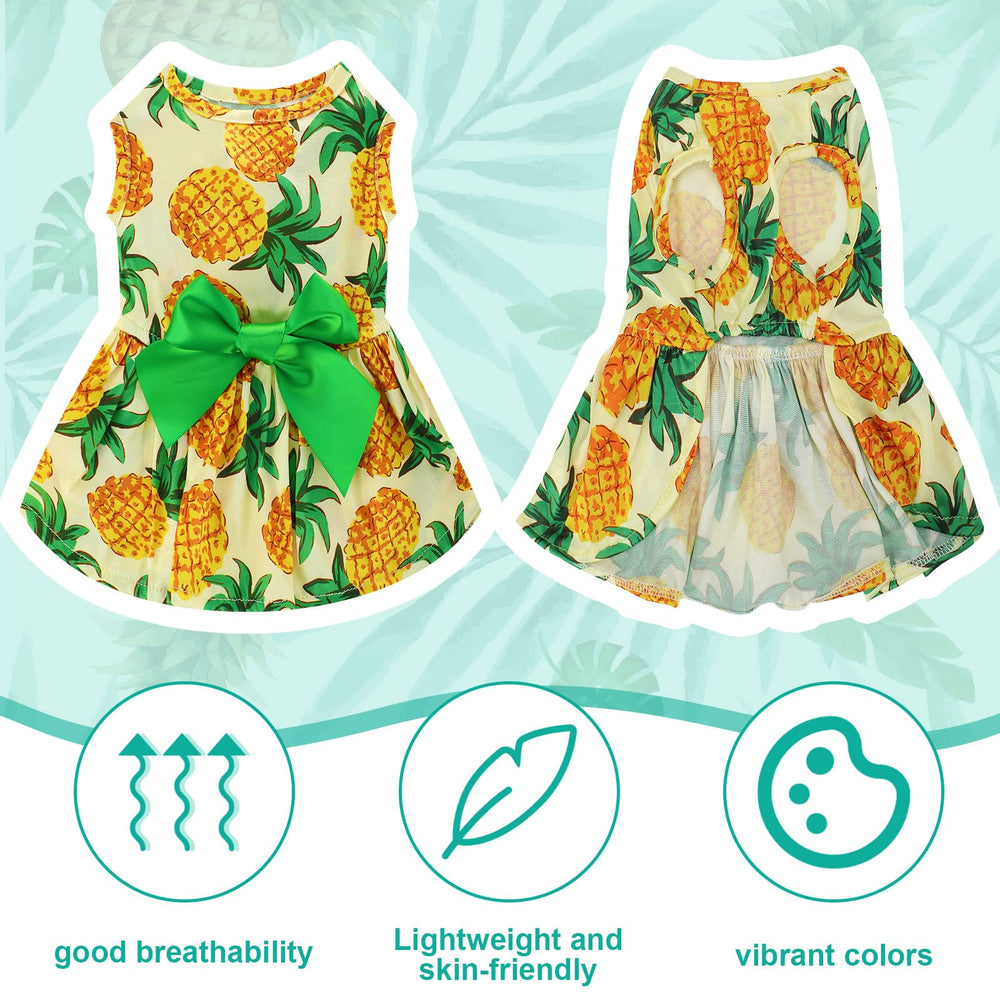 LEIFIDE Hawaii dog dress Floral fruit pattern for festive everyday wear