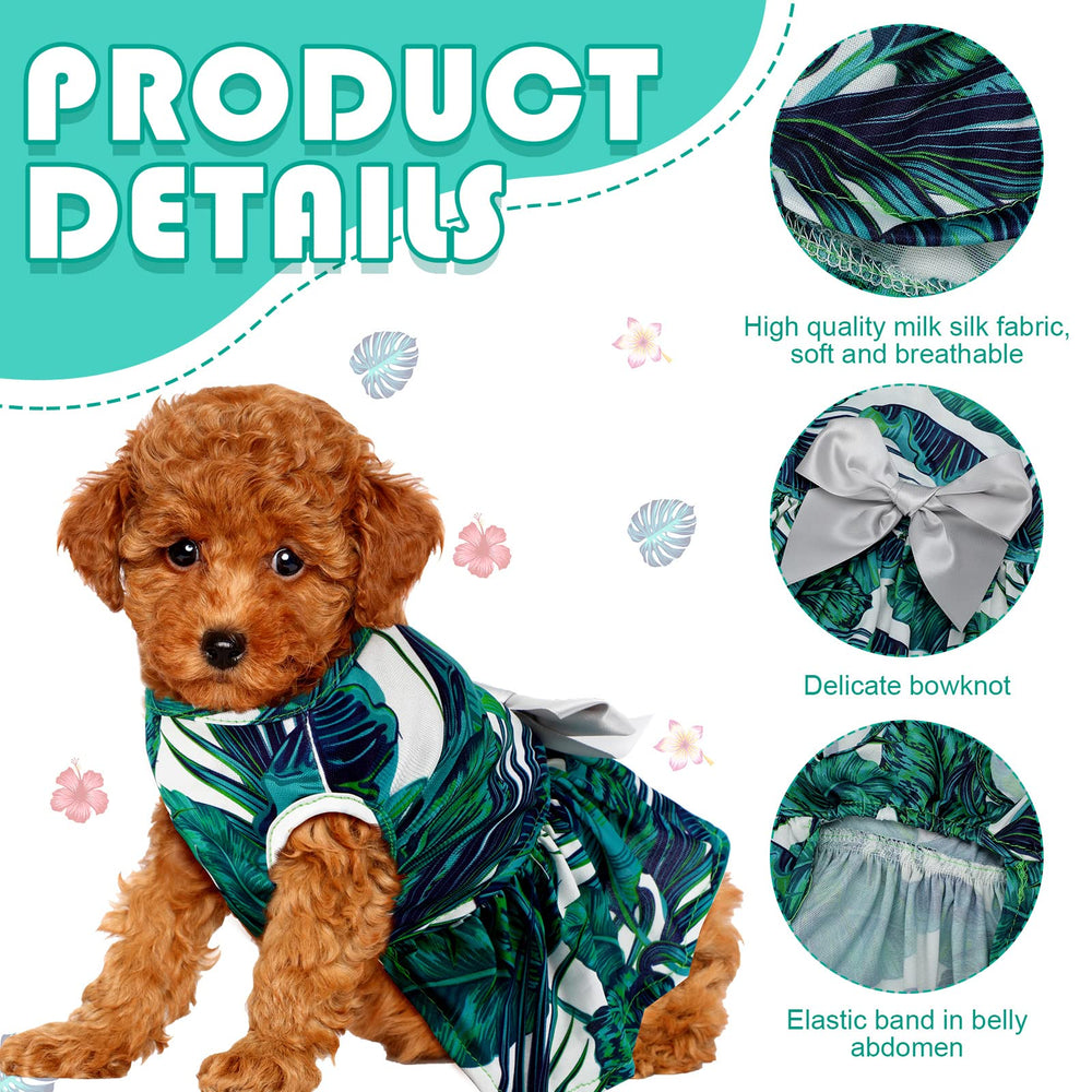 LEIFIDE Hawaii dog dress Hibiscus pattern for beach-ready fashion at outdoor events