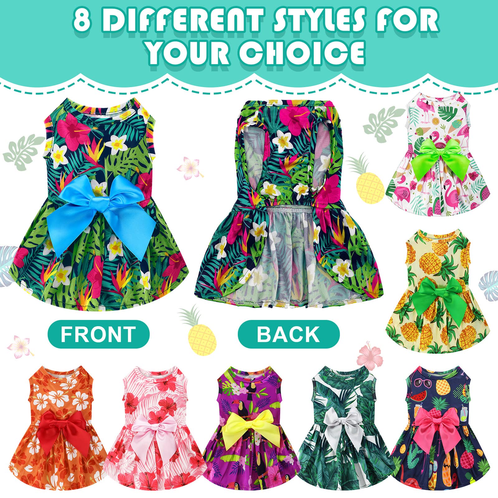 LEIFIDE Hawaii dog dress Palm leaves style ideal for beach photos