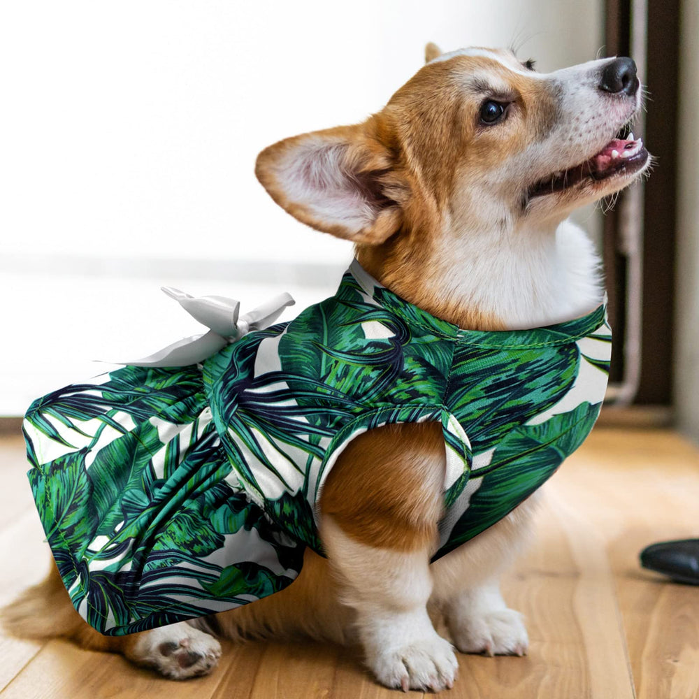 LEIFIDE Hawaii dog dress Tropical Bowknot decor for parties and play