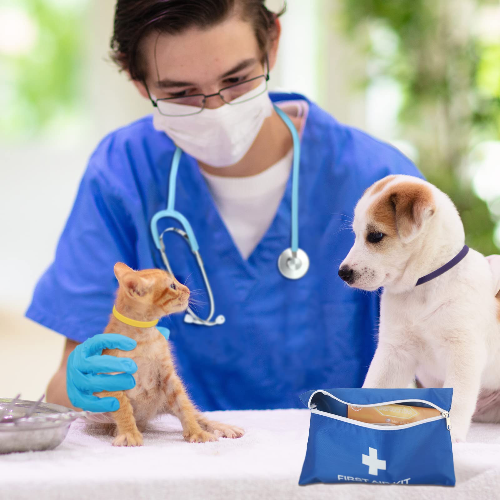 LEIFIDE stethoscope and gloves highlight essential monitoring and hygiene during whelping.