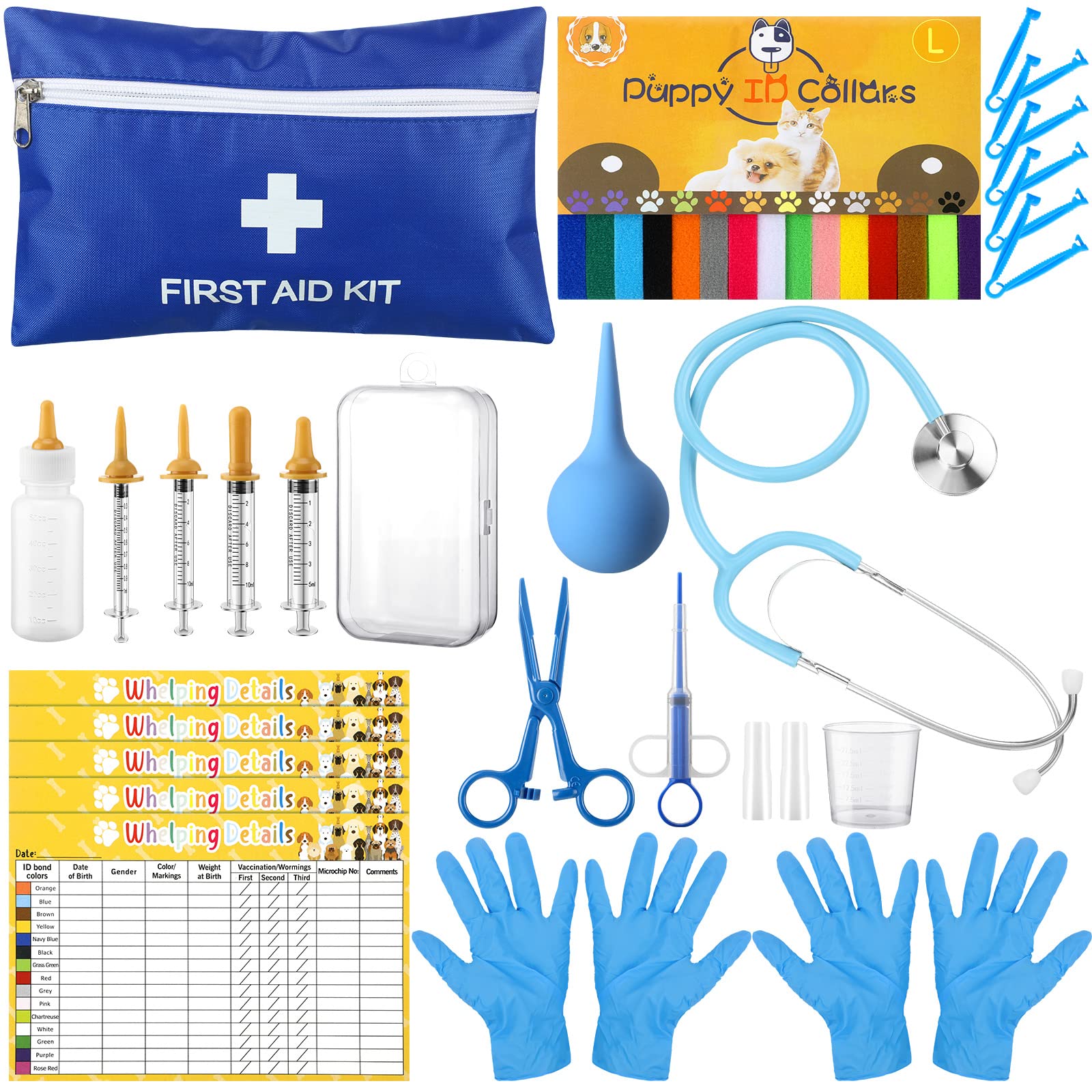 LEIFIDE whelping kit bag shows organized supplies for easy bedside readiness.