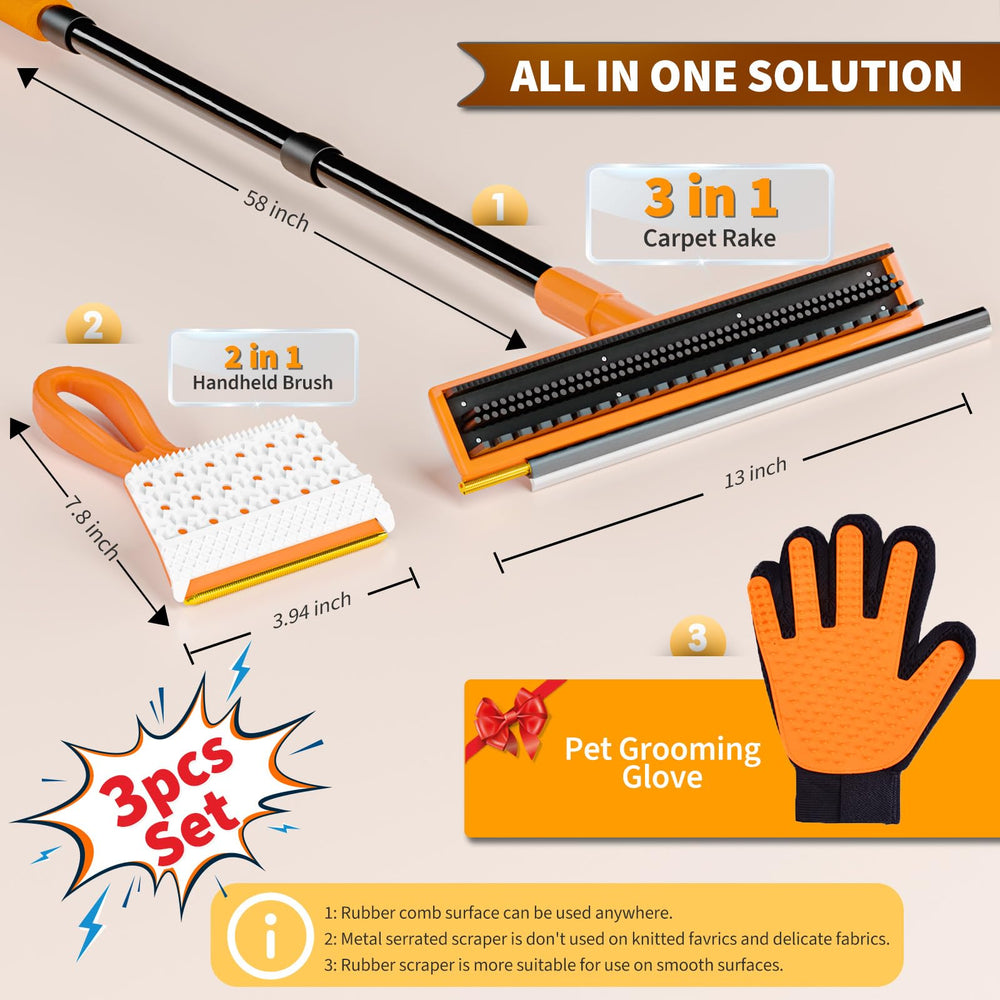 Leishiyen 3-in-1 pet hair remover kit enables quick tool swaps