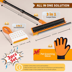 Leishiyen 3-in-1 pet hair remover kit enables quick tool swaps