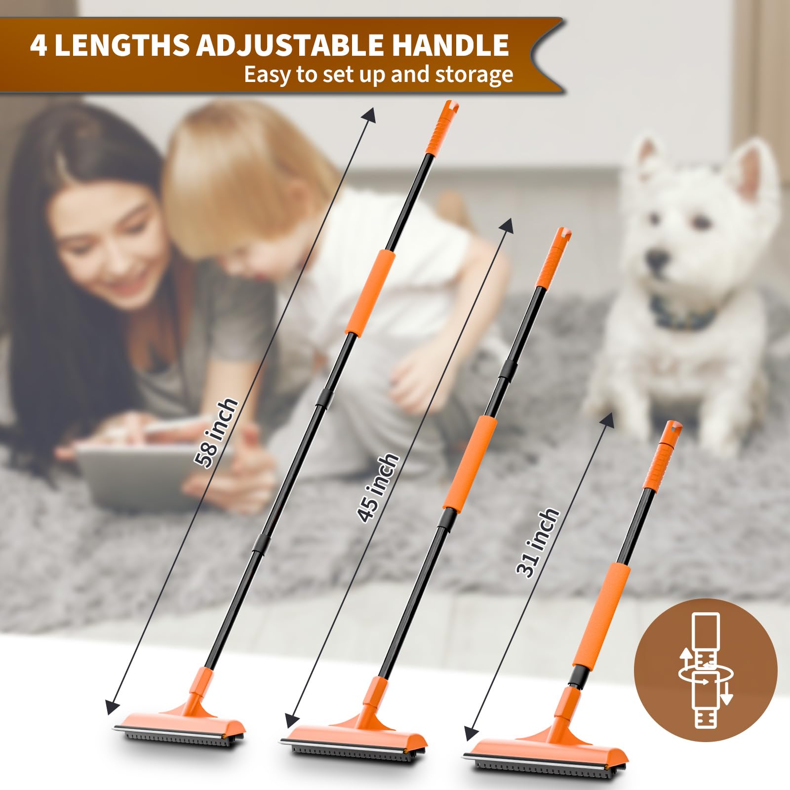 Leishiyen built-in rubber scraper cleans spills on floors and tiles