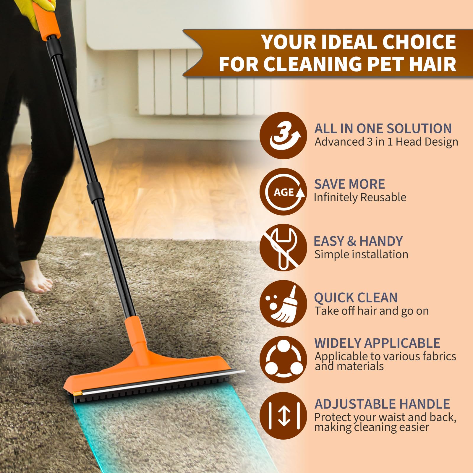 Leishiyen ergonomic anti-slip handle enhances comfortable standing use