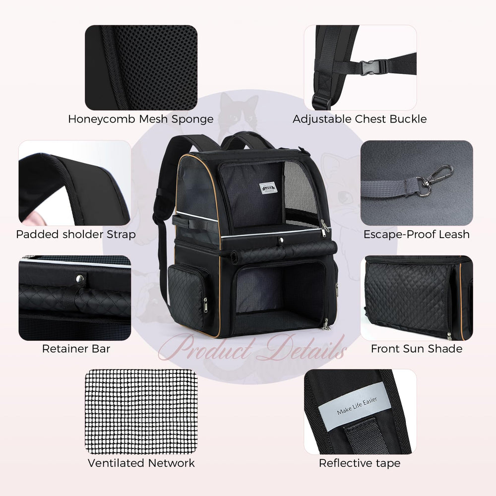 Lekebobor cat backpack carrier durable frame with support rods ensures lasting use.