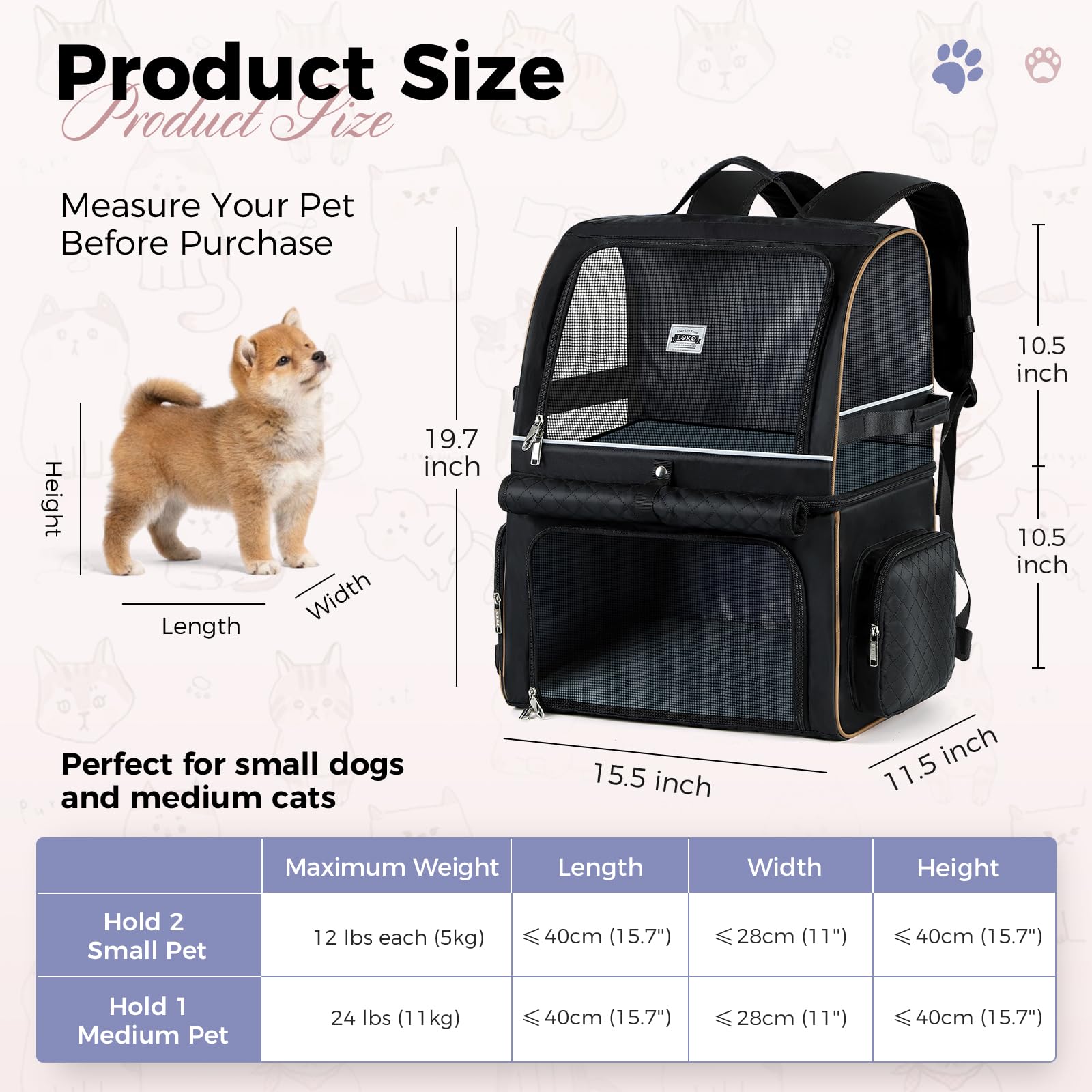 Lekebobor cat backpack carrier side mesh highlights airflow and pet comfort during travel.