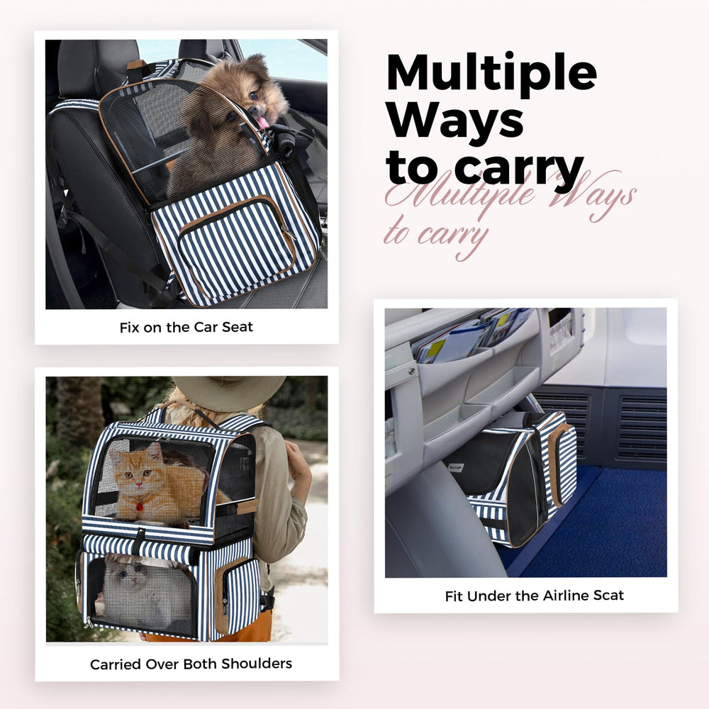 Lekebobor Cat Backpack mesh-windows-airflow emphasizes air circulation for pet comfort.
