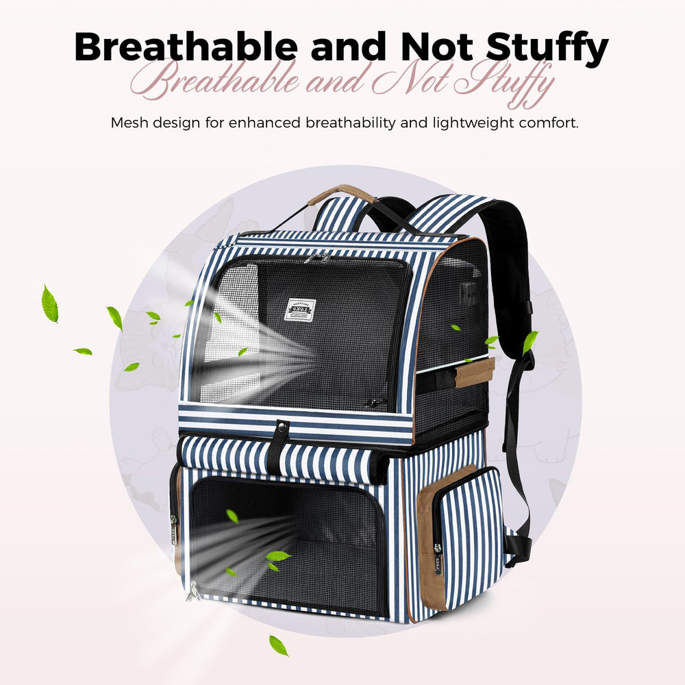 Lekebobor Cat Backpack side-pocket-usage shows convenient storage for treats and leashes.