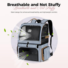 Lekebobor Cat Backpack side-pocket-usage shows convenient storage for treats and leashes.