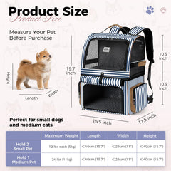 Lekebobor Cat Backpack two-cats-in-carrier demonstrates secure transport for pets on visits.