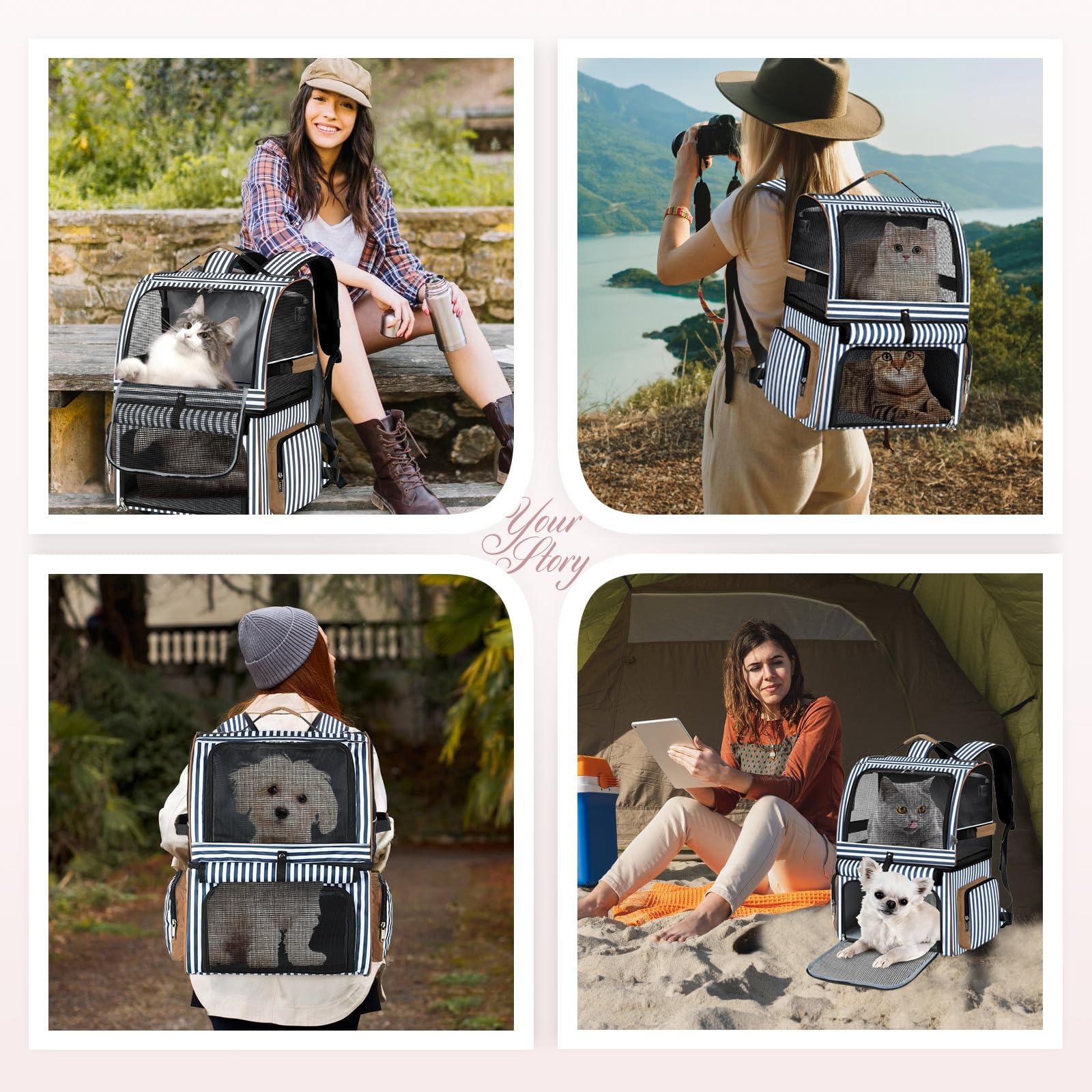 Lekebobor Cat Backpack water-repellent-fabric keeps gear dry during travel.