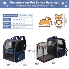 Lekebobor large cat backpack airflow mesh blue sides demonstrates superior ventilation.