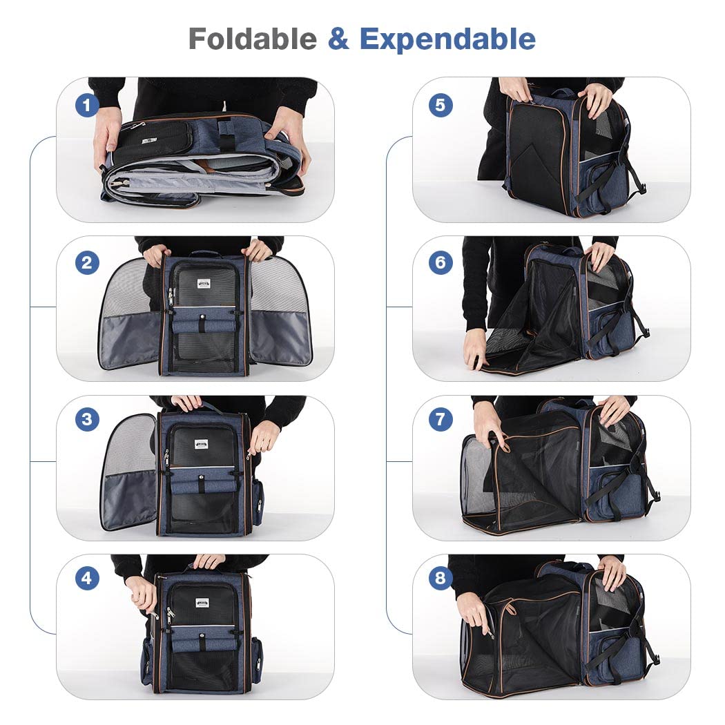 Lekebobor large cat backpack side pockets carry essentials on trips.