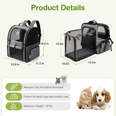 Lekebobor large cat backpack side view showing enhanced airflow