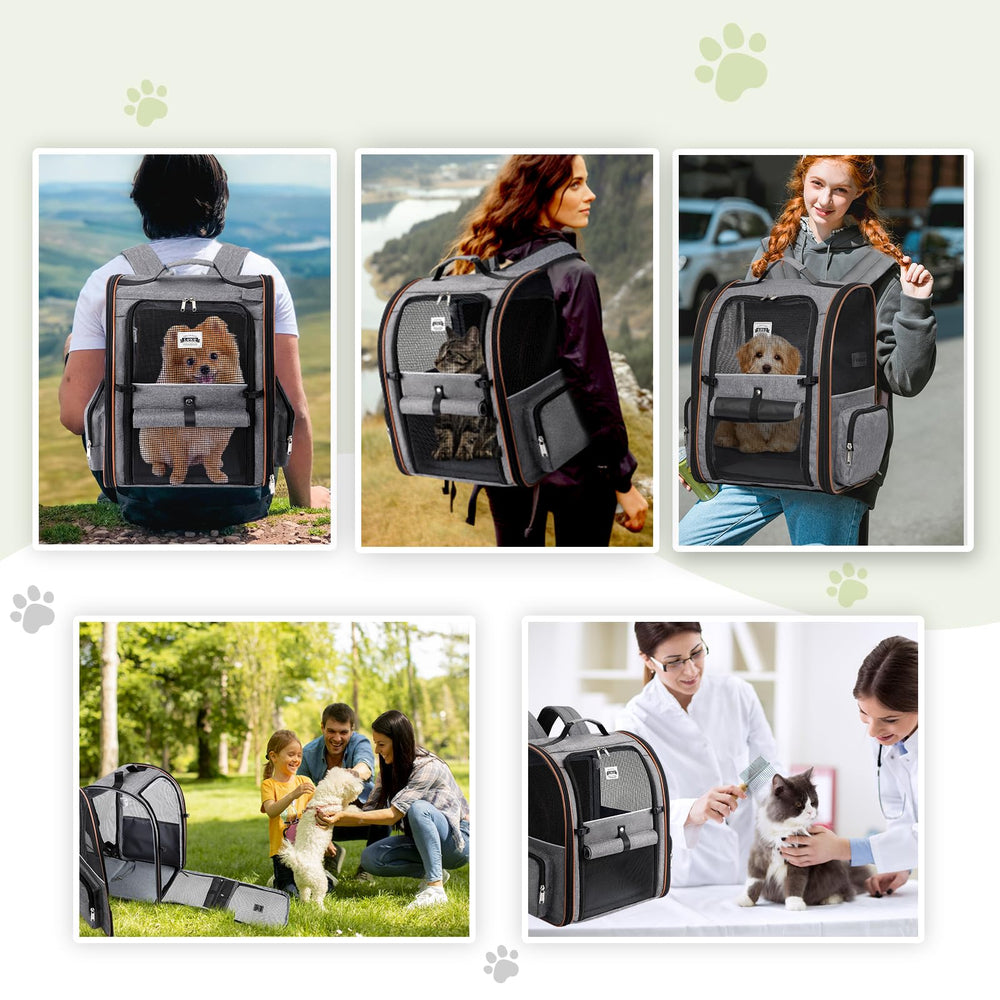 Lekebobor large cat backpack sun protection roller blind in use